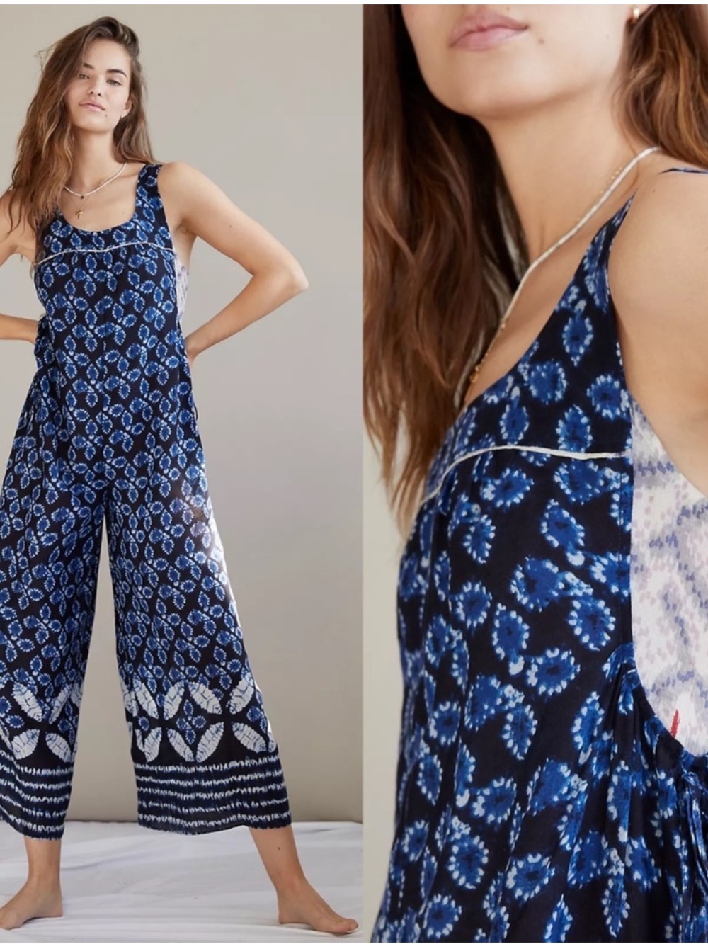 Anthropologie wide leg sleeveless Jumpsuit small